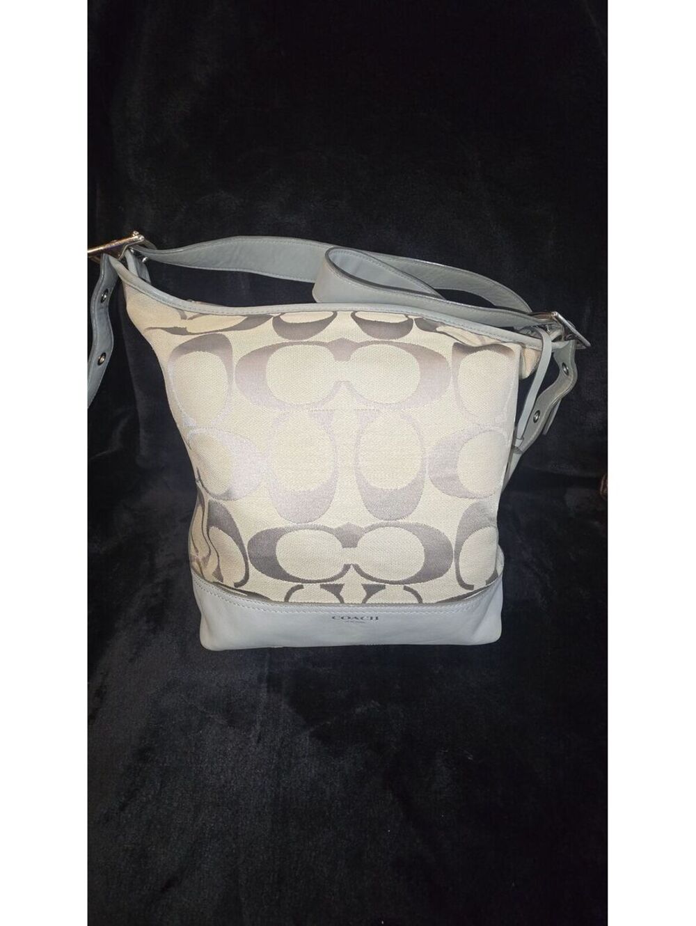 10. 2012 Coach Gray Signature Legacy Bucket Crossbody Convertible Val Duffle Bag